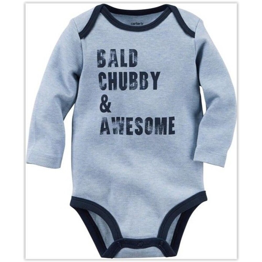 Carter's Bald Chubby & Awesome Collectible Bodysuit (Newborn) Baby NEW